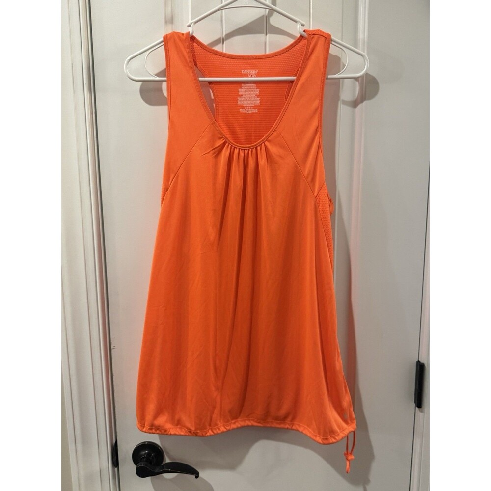Activewear Danskin Now Women's Sz L Orange Loose Fit Dri More Tank Top